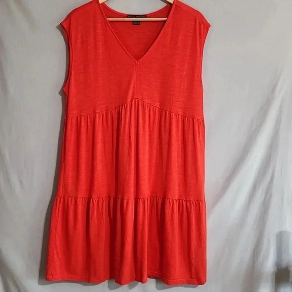 Women's Social Standard By Sanctuary Tiered Sleeveless Dress, Red, XL, Pre-Owned - Picture 3 of 9